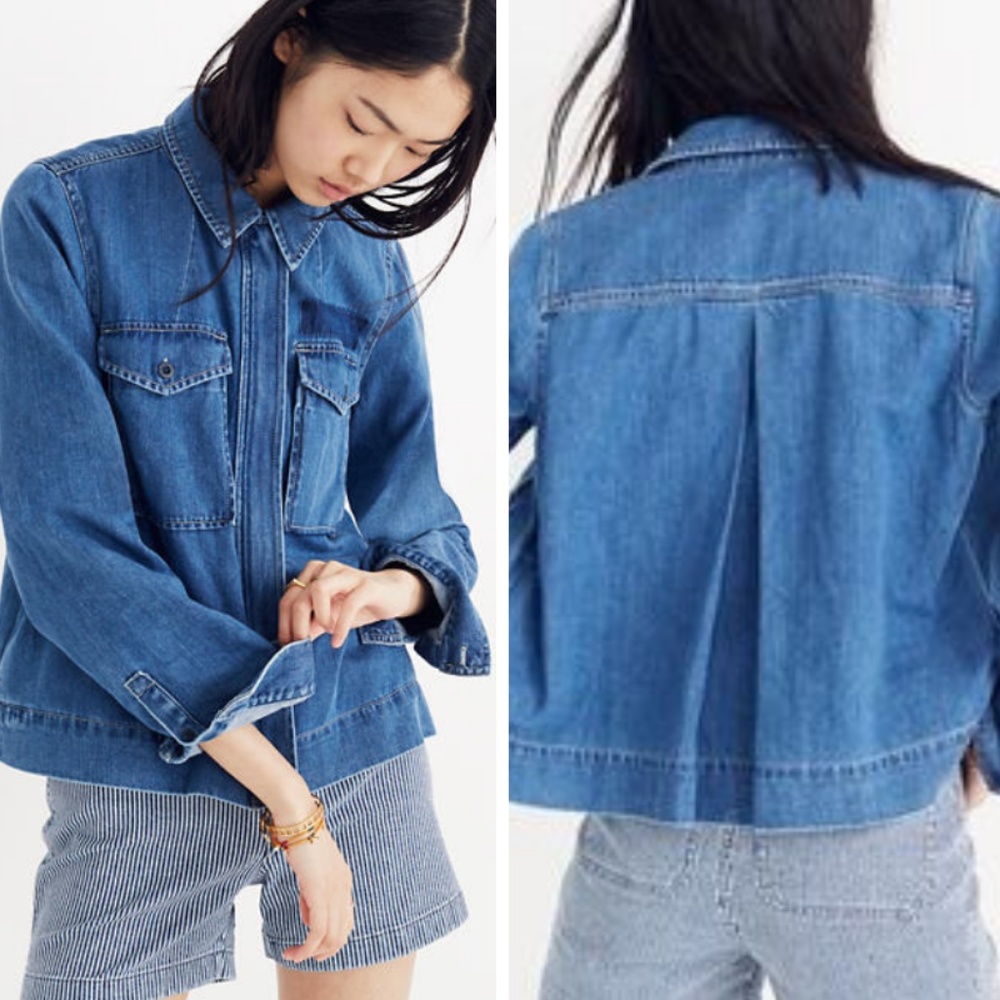 NEW Madewell Denim Army Swing Jean Jacket Size S